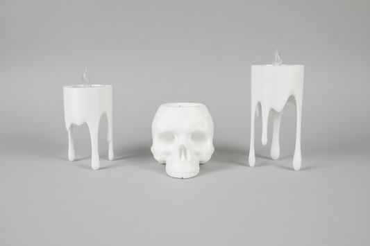 Drip & Skull Tealight Holders — Set of 3