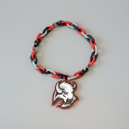 Red & Black Buffalo Chain Necklace